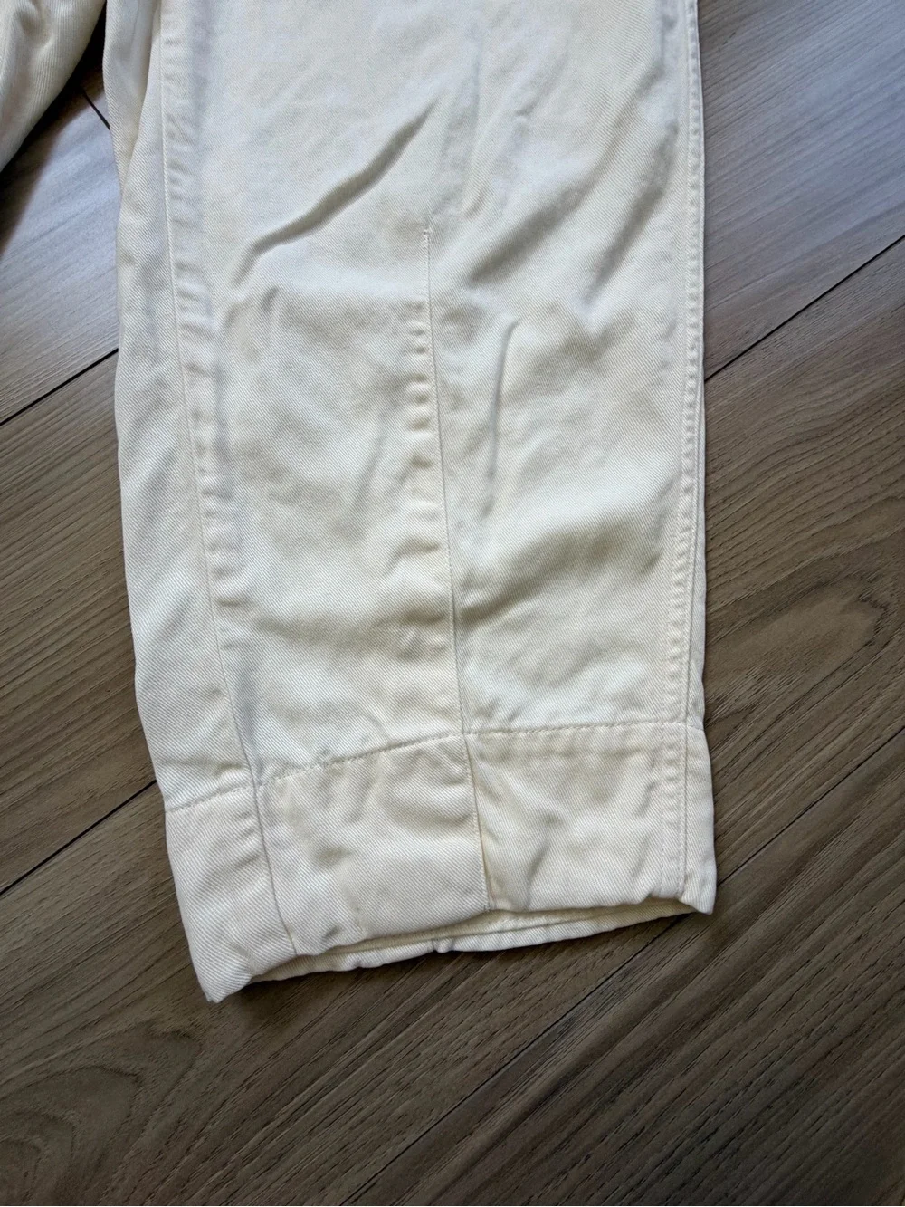 Everlane Carpenter Cropped Cream High-Rise Buttersoft Tencel Pants Tapered Leg 6 - Picture 3 of 9